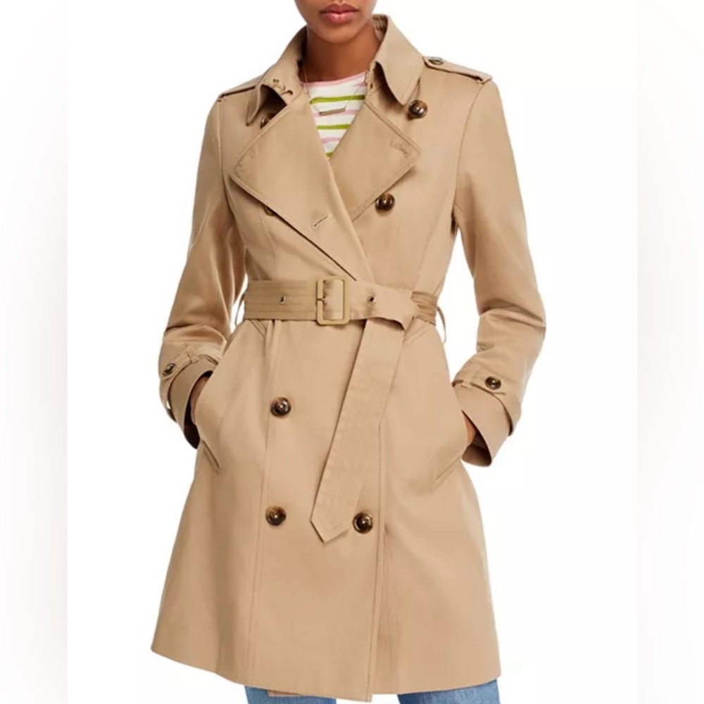 Aqua Belted Trench Coat NWT